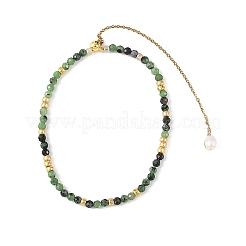 Verstellbare Armbänder mit Schiebeverschluss aus Natursteinperlen für Damen&nbsp;BJEW-JB14013