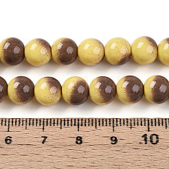 Perles de verre de peinture de cuisson&nbsp;X1-DGLA-N012-8mm-09