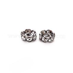 Messing Klasse A Kristall Strass Abstandsperlen&nbsp;RB-A006-6MM-B