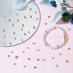 600 Stück 2 Farben Eisen-Strass-Abstandshalterperlen&nbsp;RB-ME0001-03