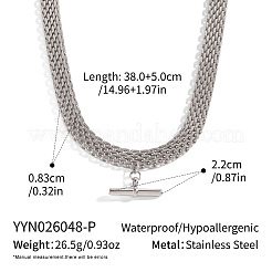Colliers pour femmes avec pendentif barre en acier inoxydable 304 et chaîne maille.&nbsp;GV4804-2
