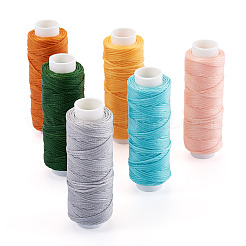 6 rouleau de cordons plats en polyester ciré 6 couleurs&nbsp;YC-TA0001-08B