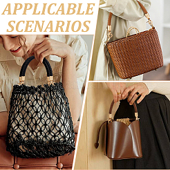 Anses de sac tressées en similicuir pu&nbsp;DIY-WH0366-41B