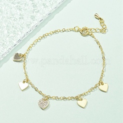 Charm-Armbänder aus Messing mit Mikropflaster und klarem Zirkonia für Damen&nbsp;BJEW-C083-07G