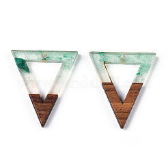 Pendenti in resina trasparente e legno di noce&nbsp;RESI-ZX017-22