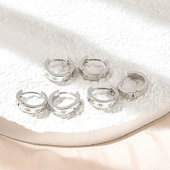 Boucles d'oreilles créoles étoiles en zircone cubique transparente&nbsp;EJEW-K093-22P