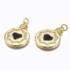 Pendentifs avec zircon cubiques à micro-pavés en laiton&nbsp;ZIRC-N039-148D-NF