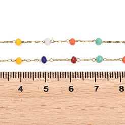 Collane a catena con perline di plastica colorate rondelle fatte a mano&nbsp;NJEW-P354-02B-G
