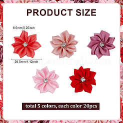 100 Stück 5 Farben Blumen-Polyester-Ornament-Zubehör&nbsp;DIY-ME0001-68