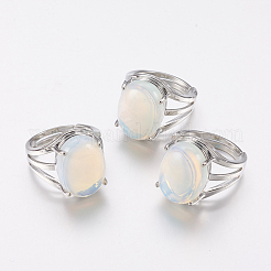 Bagues à larges bandes en opalite&nbsp;X-RJEW-K224-A09