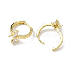Messing Micro Pave klare Zirkonia Ohrring Zubehör&nbsp;KK-D226-04G