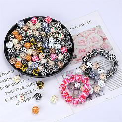Perles focales en silicone à motifs colorés imprimés&nbsp;SI-JX0022A-14