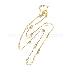 Collane a catena ovale intrecciata in ottone da 3 mm&nbsp;NJEW-M108-01G