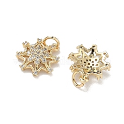 Pendentifs avec zircon cubiques à micro-pavés en laiton&nbsp;KK-D235-11G