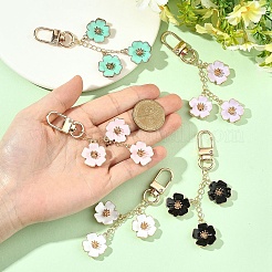 5 style de pendentif en alliage émaillé à motif floral&nbsp;HJEW-YW00305