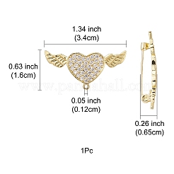 Messing Micro Pave klare Zirkonia Brosche Zubehör&nbsp;JEWB-YW0001-02G