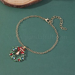 Ghirlanda di natale e campanella in lega con ciondolo di strass collane e orecchini pendenti e braccialetti con ciondoli e set di spille&nbsp;WG06691-09
