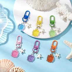 Decorazioni pendenti in resina opaca luminosa a colori sfumati&nbsp;HJEW-JM03141