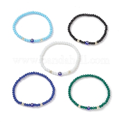 Bracelets extensibles en perles de verre et de verre filé pour femmes&nbsp;BJEW-JB13226