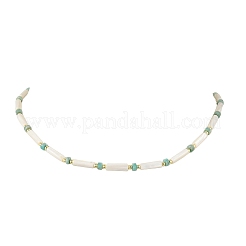 Collares con cuentas de hematita sintética no magnética galvanizada redonda&nbsp;NJEW-JN06552