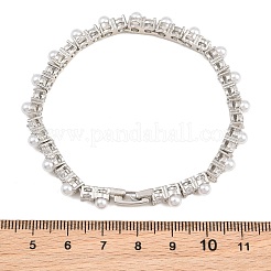 Bracelets de tennis en laiton pavé de zircones cubiques transparentes pour femmes&nbsp;KK-CBA68DA-08P