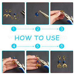 Kit fai da te per realizzare orecchini a forma di luna e stella&nbsp;DIY-AR0002-58