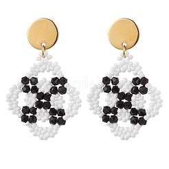 Pendientes de botón de acero inoxidable 304&nbsp;EJEW-MZ00357-01