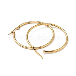 Boucles d'oreilles créoles en acier inoxydable 201 plaqué sous vide PVD avec épingles en acier inoxydable 304 pour femmes&nbsp;EJEW-D279-12G-03