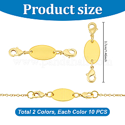 20 pz 2 colori ciondolo connettore ovale in ottone&nbsp;HJEW-PH02502