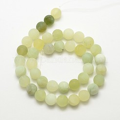Natürlich neu Jadestein mattiert runde Perle Stränge&nbsp;G-O039-06-8mm