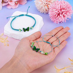 Bracelets ajustables en perles tressées en nylon&nbsp;BJEW-TA00488