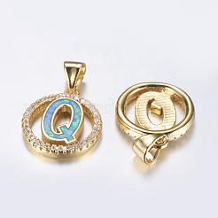 Pendentifs avec zircon cubiques à micro-pavés en laiton&nbsp;ZIRC-G124-01G-Q