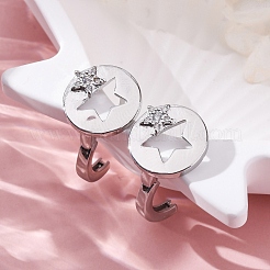 Boucles d'oreilles en laiton avec zircone cubique transparente&nbsp;EJEW-Q014-38P