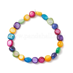 Dehnbare Armbänder aus gefärbten Naturmuschelperlen für Damen&nbsp;BJEW-JB13582