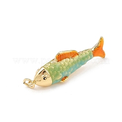 Pendentifs d'émail en laiton &nbsp;KK-L255-03G-B01