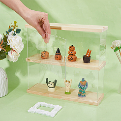 2-stöckige transparente Acryl-Spielzeug-Actionfiguren-Präsentationsboxen&nbsp;ODIS-WH0063-01