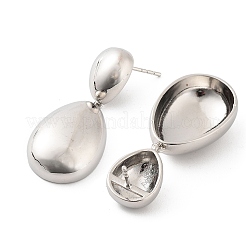 Boucles d'oreilles en laiton plaquées en forme de larme&nbsp;KK-Z038-16P