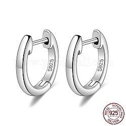 925 orecchini a cerchio in argento sterling rodiato, anello, platino, 12x12.5mm