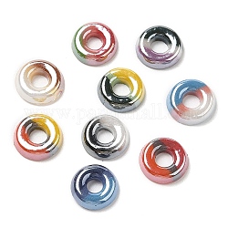 Two Tone Glass Cabochons, Round Ring, Mixed Color, 10~10.5mmx2.5mm