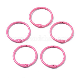 Spritzlackierte geteilte Schlüsselringe aus Eisen, Ring, neon rosa , 30x4 mm