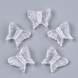 Perles en acrylique transparente, papillon, clair, 13.5x15x5mm, Trou: 1.6mm