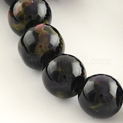 Baking Painted Glass Round Bead Strands, Mauve, 10mm, Hole: 1mm, about 82pcs/strand, 30.5inch