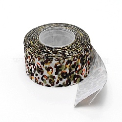 Ruban de polyester, motif de thème imprimé léopard, pour emballage cadeau, décoration artisanale arcs floraux, colorées, 1-1/2 pouce (38 mm), environ 10 yards / rouleau