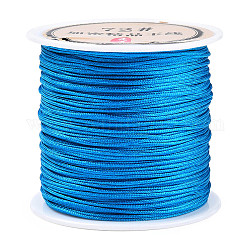 Cordino in nylon con nodo cinese da 50 metro, cavo per gioielli in nylon per la creazione di gioielli, dodger blu, 0.8mm