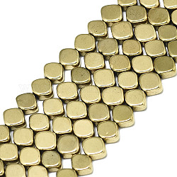 Chapelets de perles en hématite synthétique sans magnétiques, losange, véritable 18k plaqué or, 5x6x2.5mm, Trou: 0.9mm, Environ 82~84 pcs/chapelet, 15.75 pouce (40 cm)