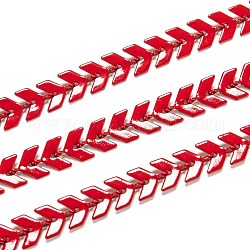 Spritzlackierte Messinggliederketten, Kolbenketten, gelötet, mit Spule, rot, 7x6x2 mm, 32.8 Fuß (10m)/Rolle