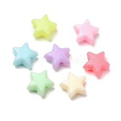 Abalorios acrílicos opacos, estrella, color mezclado, 9x10x5mm, agujero: 1.8 mm, aproximamente 2941 unidades / 500 g