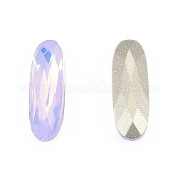 K9 cabujones de cristal de rhinestone, puntiagudo espalda y dorso plateado, facetados, oval, violeta, 15x5x3mm