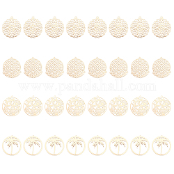 Chgcraft латунные филигранные плоские круглые подвески-соединители, полые звенья с рисунком морской тематики, с долговечным покрытием для изготовления ювелирных изделий, золотой свет