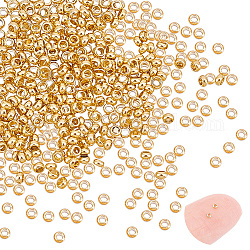 UNICRAFTALE About 400pcs 24K Gold Plated Spacer Beads 1.5mm Rondelle Stainless Steel Beads Metal Stopper Beads for DIY Necklaces Bracelets Jewelry Making